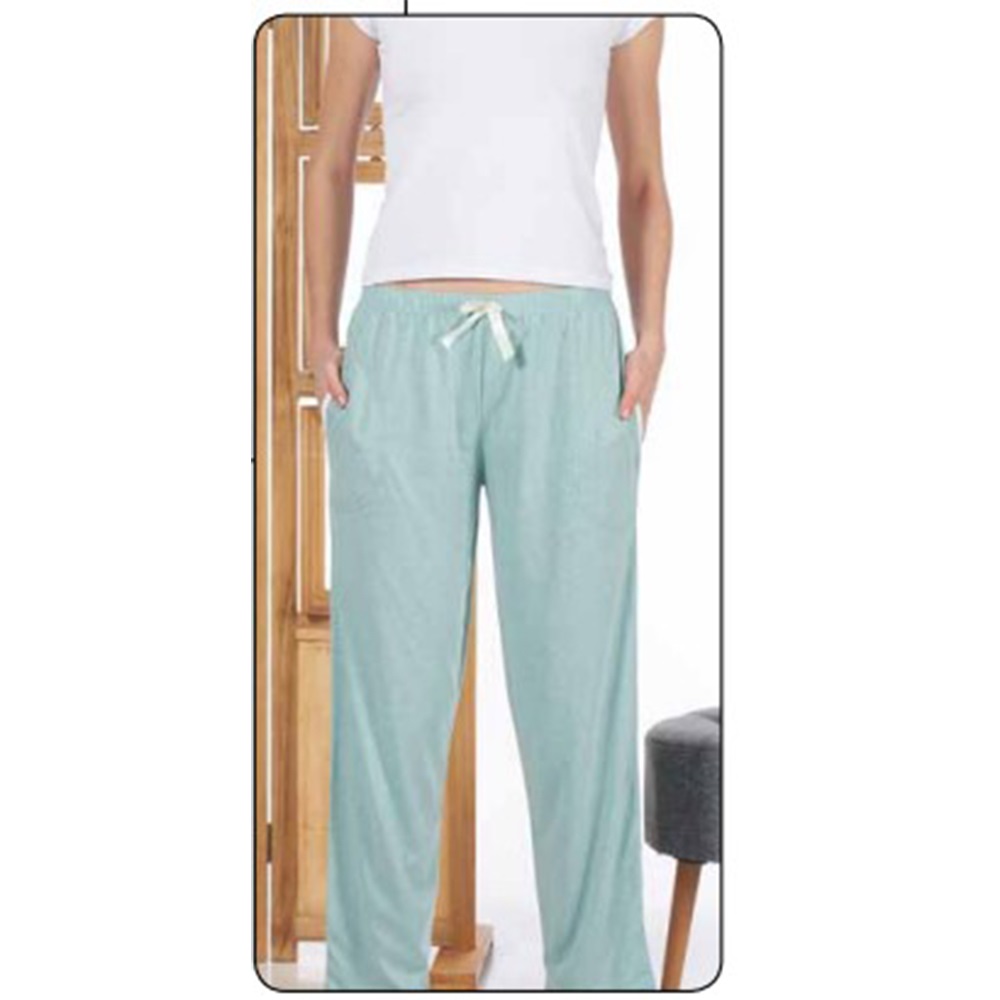 Estiva 121 Bayan Penye Düz Cepli Pijama Tek Alt -S-M-L-XL - Gri