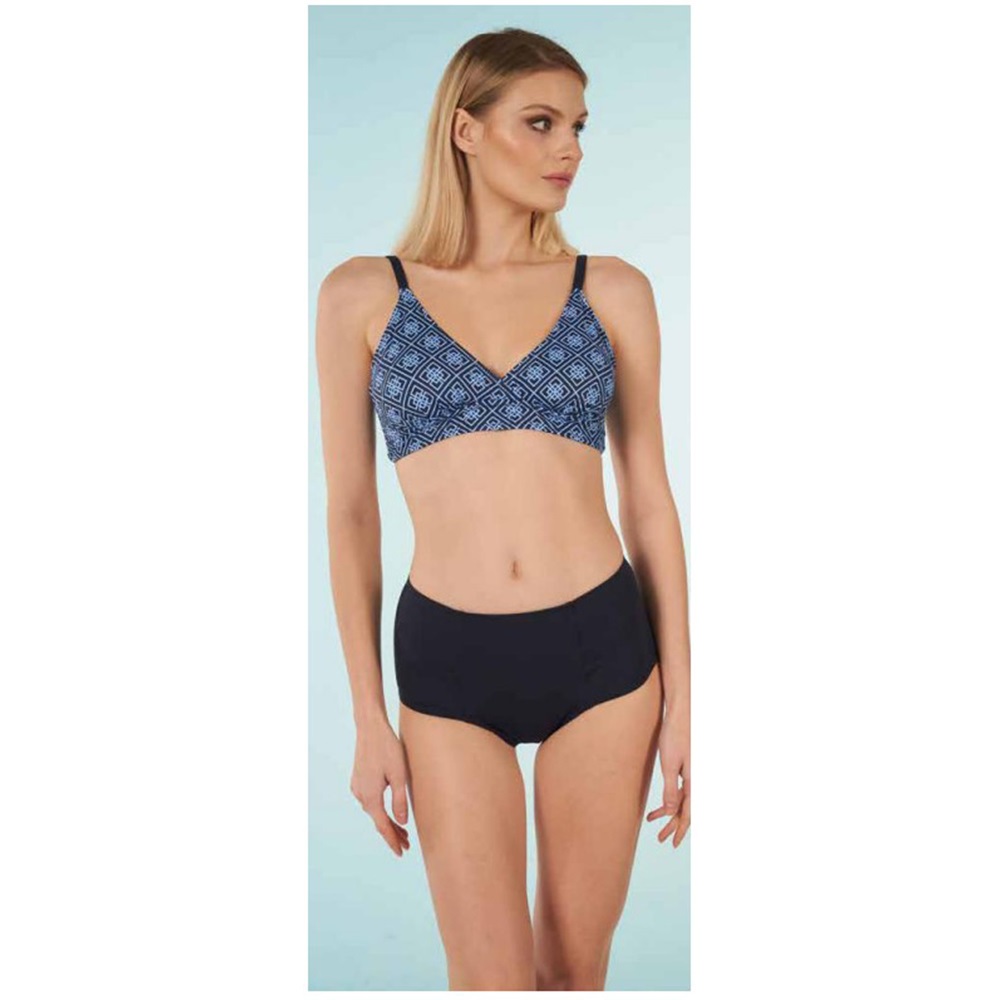 Estiva 2520 902 Bayan Yüksek Bel Kuruvaze Toparlayıcı Bikini M-3XL - Mavi - XL