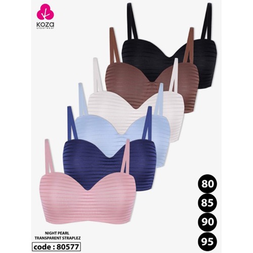 Koza Soft 80577 Bayan Transparan Straplez Desteksiz Sütyen 80-95 - Pudra - 80-85-90-95 - 31073-Pudra-80-85-90-95