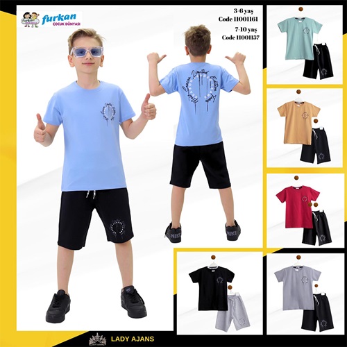 Furkan 1157 Erkek Çocuk Penye Season Leader Teams Baskılı Şortlu Takım 3-6 Yaş - Bordo - 3-4-5-6 YAŞ