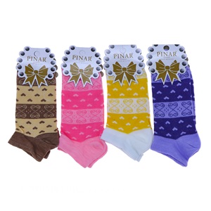 Pınar Bayan Penye Mevsimlik Patik Çorap - Beyaz - PAKET İÇİ TEK RENK