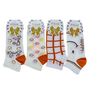 Pınar Bayan Penye Mevsimlik Patik Çorap - Beyaz - PAKET İÇİ TEK RENK