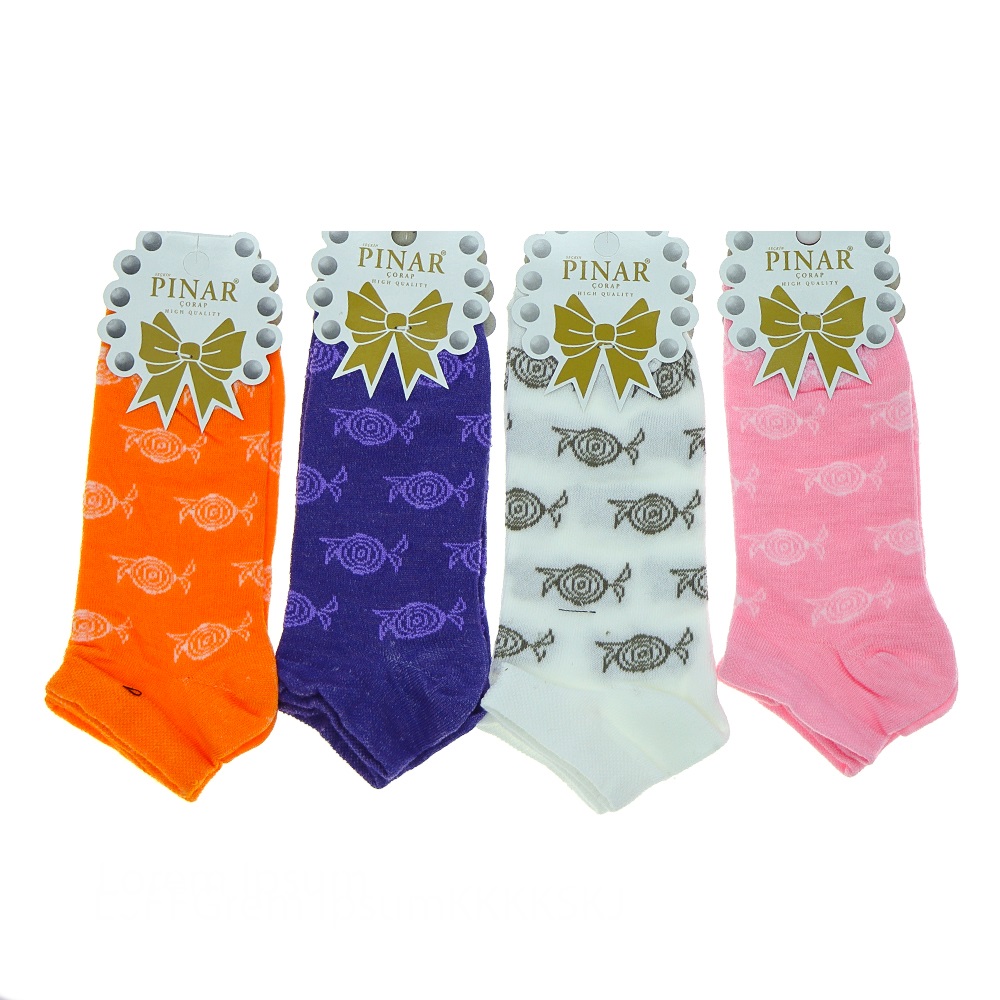 Pınar Bayan Penye Mevsimlik Patik Çorap - Beyaz - PAKET İÇİ TEK RENK
