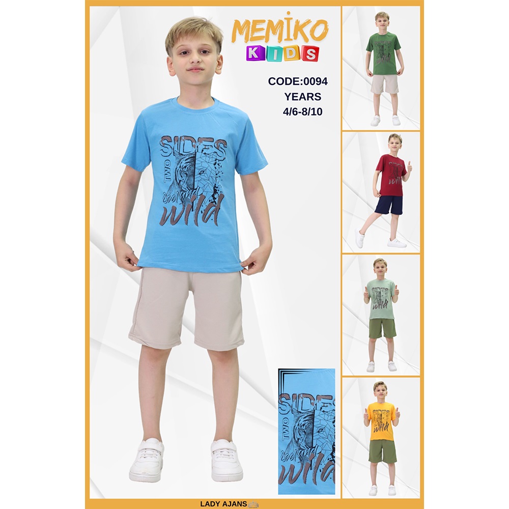 Memico Erkek Çocuk Süprem Sides Wild Baskılı 2 Li Tişört Şort Takım 4-10 Yaş - Bordo - 4-10 YAŞ