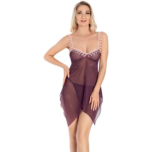 Lily Bicnca 910 Bayan Fantazi Kısa Lux Gecelik - Mor - S-M