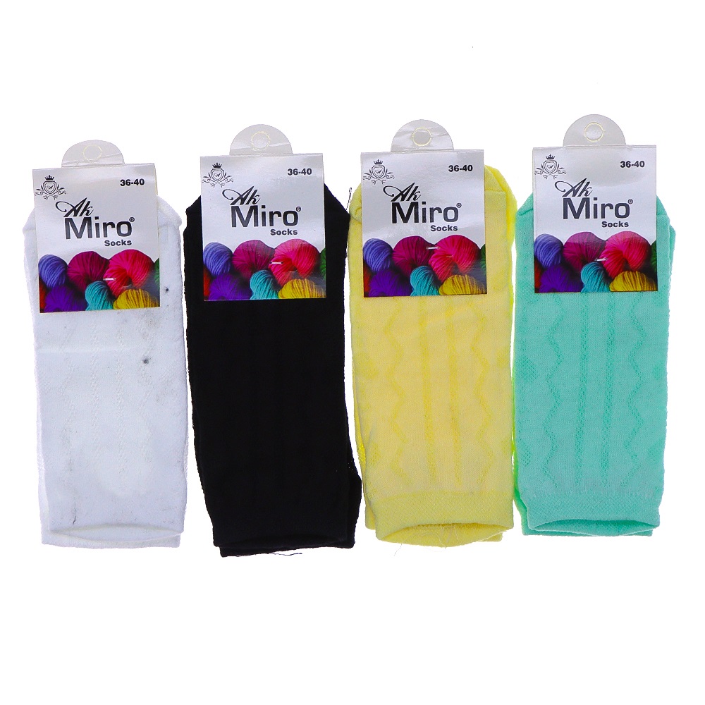 Miro 4543 Bayan Desenli Likralı Patik Çorap - Karışık Renk - ASORTİ