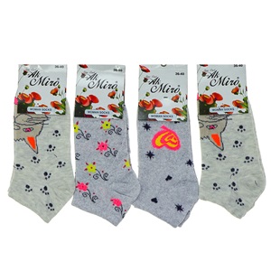 Miro 4543 Bayan Desenli Likralı Patik Çorap - Karışık Renk - ASORTİ