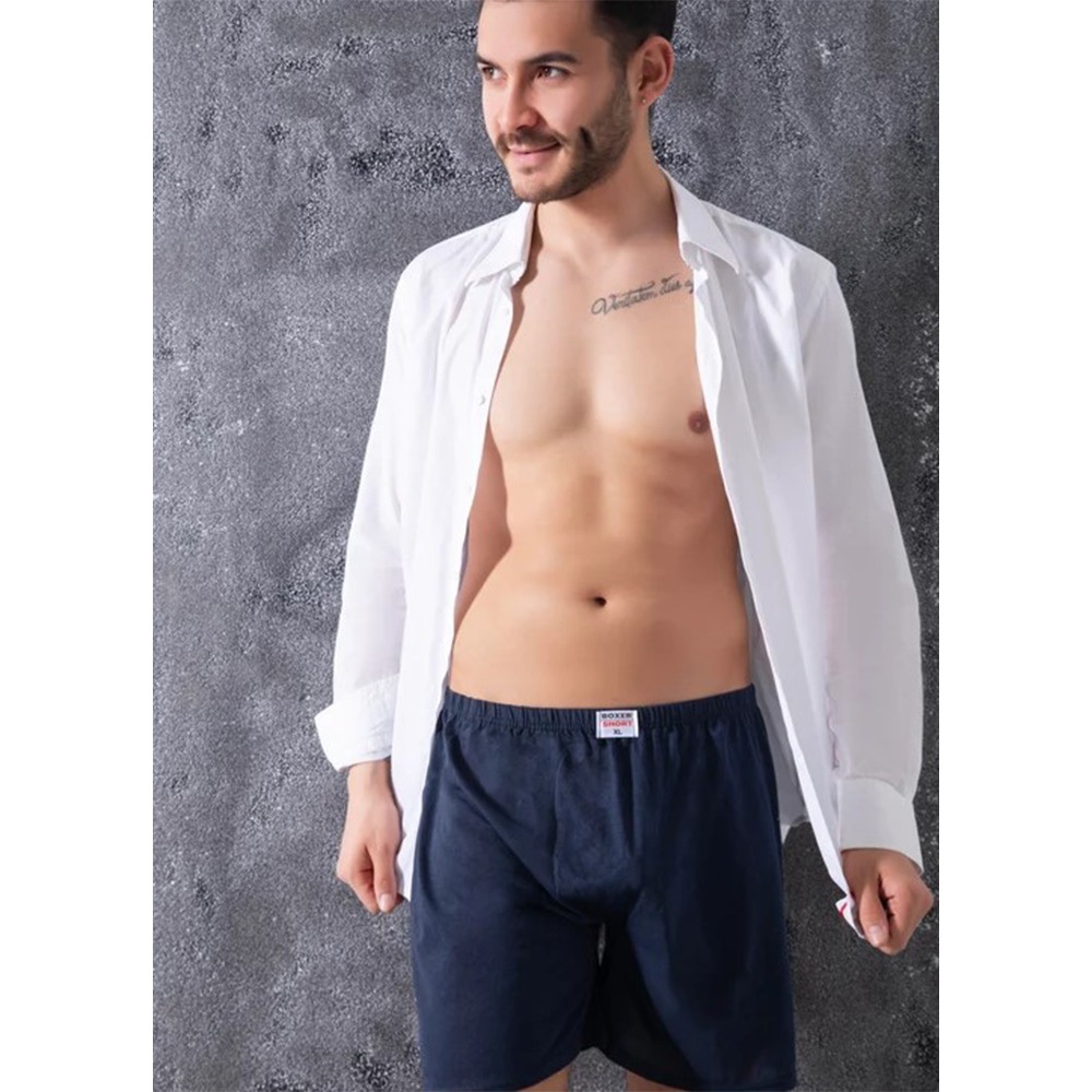 Elit Zümrüt Erkek Battal Düz Boxer 12 Li - Gri - 3XL