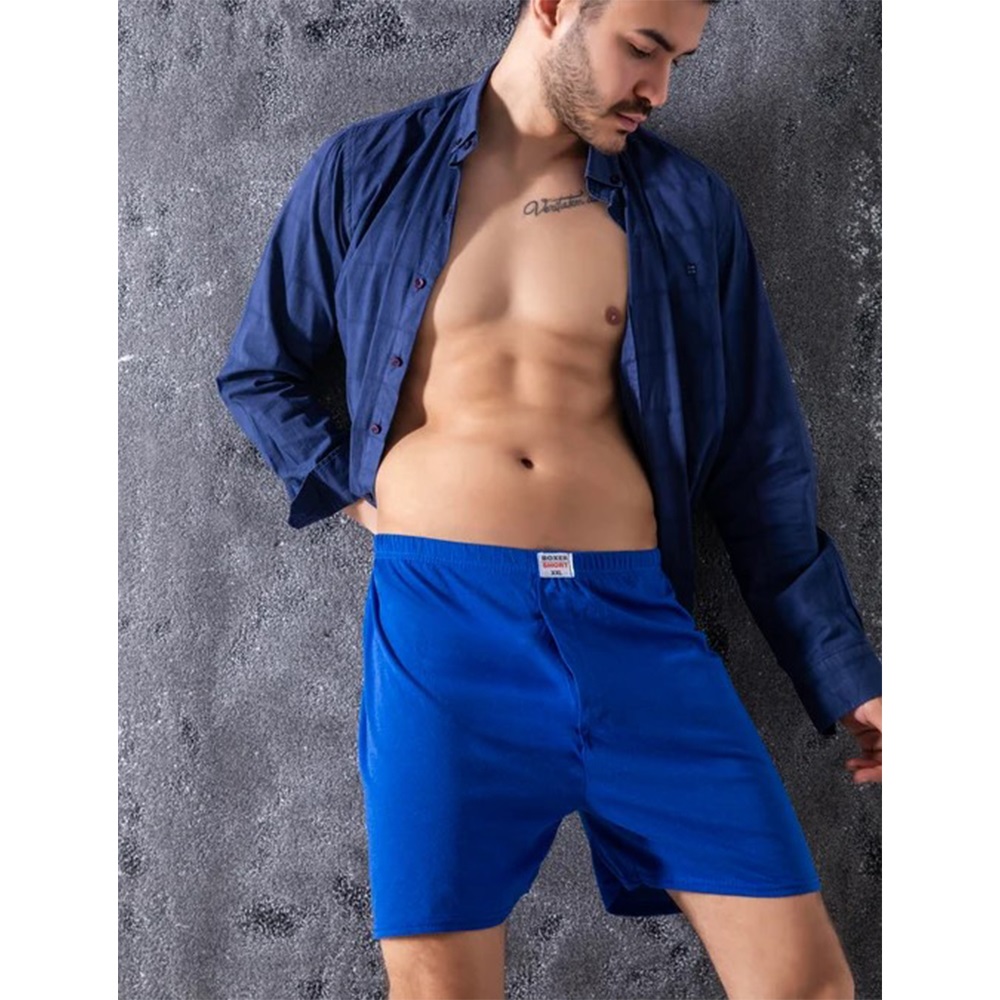 Elit Zümrüt Erkek Battal Düz Boxer 12 Li - Gri - 3XL