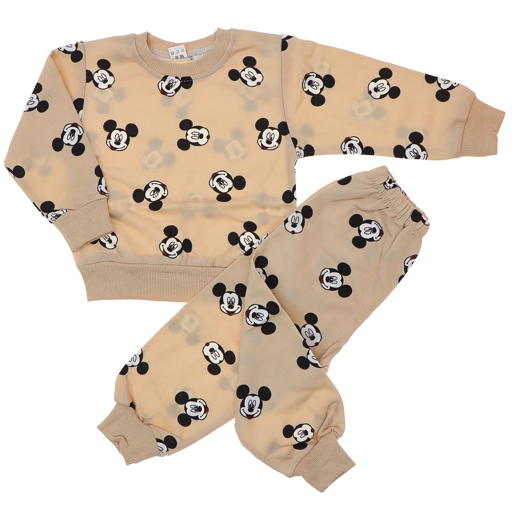 Sadık Çocuk Penye Desenli 2 Li Takım 2-6 Yaş - Ekru - 2-4-5-6 YAŞ