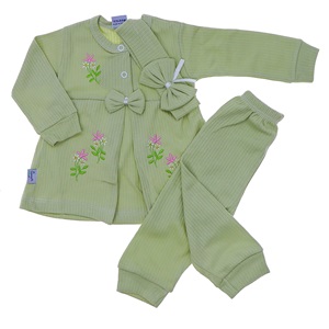 Tomofil 941 Kız Çocuk Raporlu Fiyonklu Çiçek Nakışlı Takım 1-2 Yaş - Beyaz - 1 YAŞ-2 YAŞ