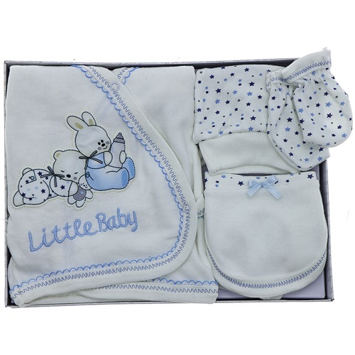 Hopipop 305 Biberon Tavşanlı 5 Parça Zıbın Seti 0-3 Ay