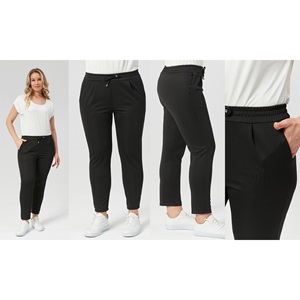 Ramon Bayan Çimalı Bel Lastikli Düz Paça Pantolon M-4XL - Karışık Renk - M-4XL