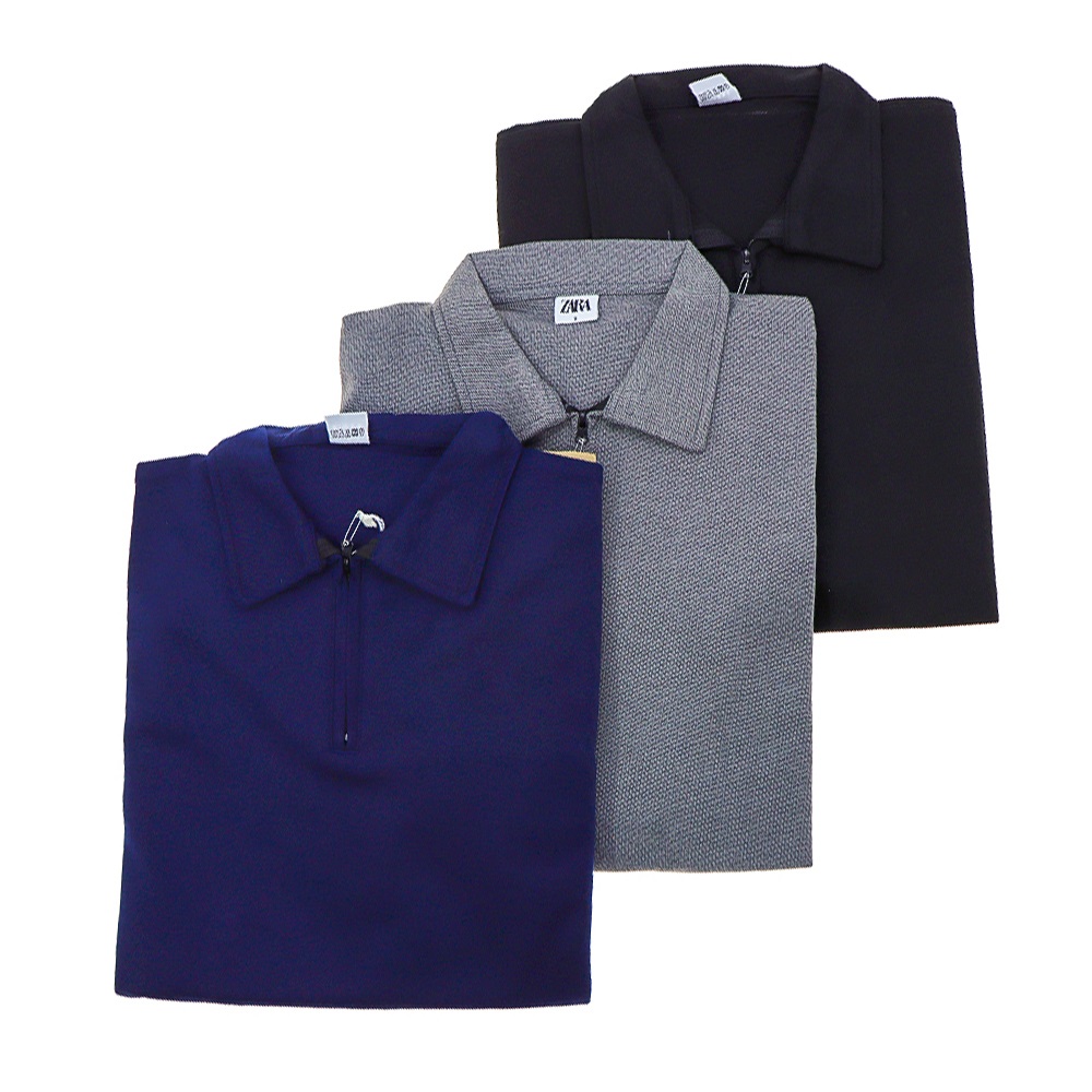 Zara 2031 Erkek Bürümcük Yarım Kol Yaka Fermuarlı Yan Cep Şortlu Takım S-2XL - Bej - S-M-L-XL-2XL