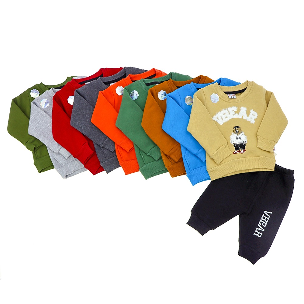 Mini Club 00207 Erkek V Bear 3 İp Ayıcık Nakışlı Takım 6-24 Ay - Haki