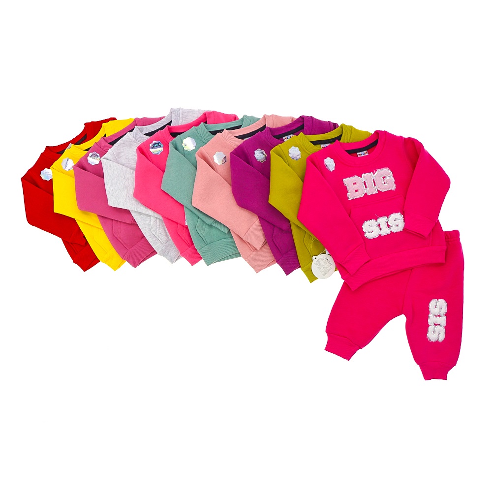 Mini Club 0023 Kız Big Sis Nakışlı 3 İp Takım 6-24 Ay - Pembe - 06-24 AY