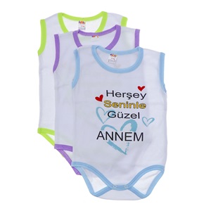 Bebiss 1317 Bebe Baskılı Sıfır Kol Çıtlıtlı Badi 2-4 Yaş - Fuşya - 2-4 YAŞ