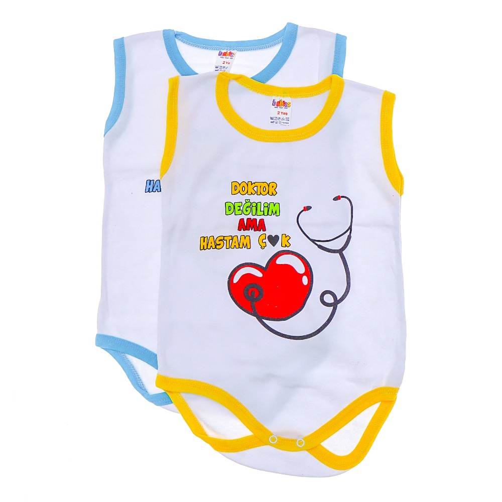 Bebiss 1317 Bebe Baskılı Sıfır Kol Çıtlıtlı Badi 2-4 Yaş - Fuşya - 2-4 YAŞ