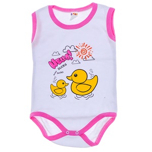 Bebiss 1317 Bebe Baskılı Sıfır Kol Çıtlıtlı Badi 2-4 Yaş - Fuşya - 2-4 YAŞ