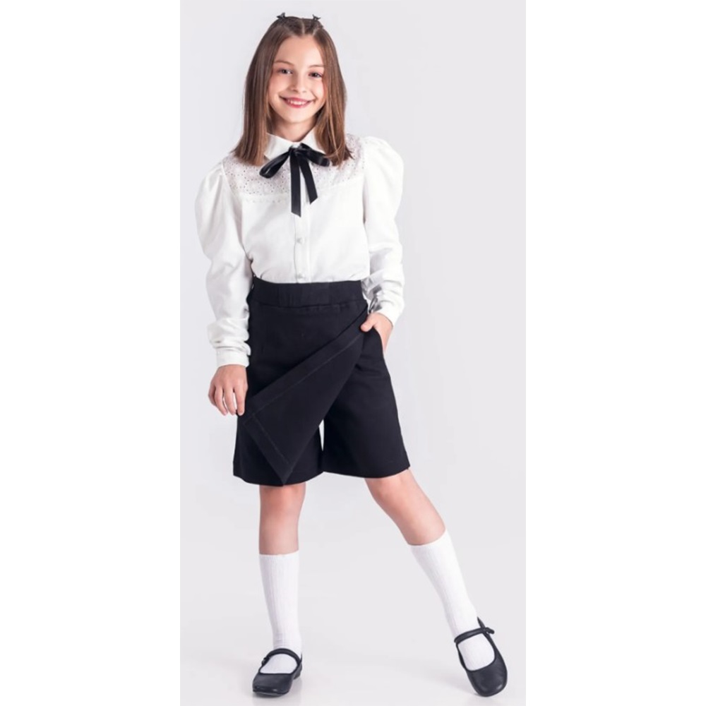 Egecan 8637 Kız Çocuk Okul Etekli Şort 6-10 Yaş - Siyah - 6-10 YAŞ