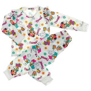 Tintini Kız Çocuk Penye Desenli Sıfır Yaka Takım 3-10 Yaş - Gri - 3-10 YAŞ