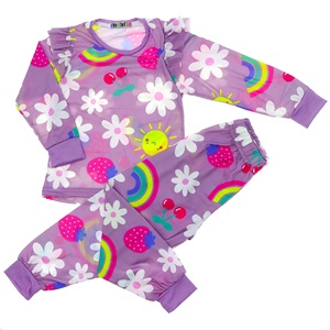 Tintini Kız Çocuk Penye Desenli Sıfır Yaka Takım 3-10 Yaş - Gri - 3-10 YAŞ