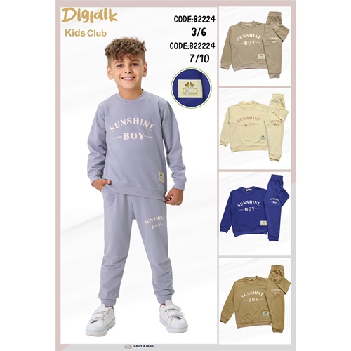 Dıgıdık Kids 2171114 Erkek Çocuk Penye 2 İp Sunshıne Boy Baskılı Takım 7-10 Yaş - Krem - 7-10 YAŞ