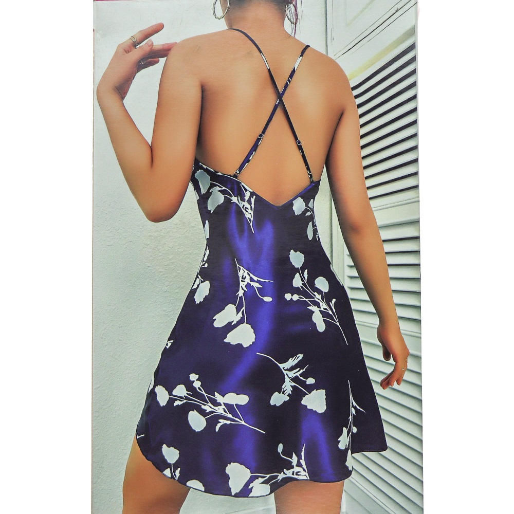 Nightlight 3656 Bayan Saten Fantazi Gecelik - Lacivert - M