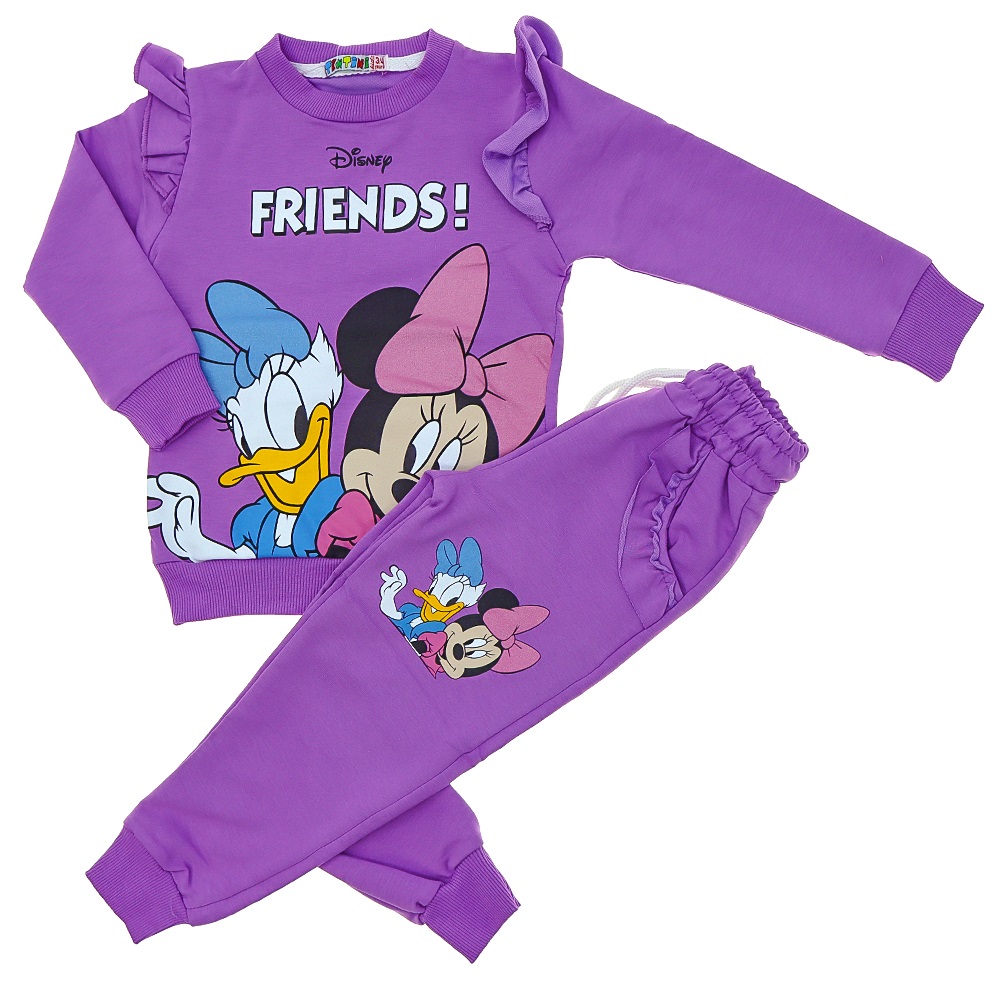 Tintini Kids Kız Çocuk 2 iP Penye Disney Friends Baskılı Takım 3-10 Yaş - Pembe - 3-10 YAŞ