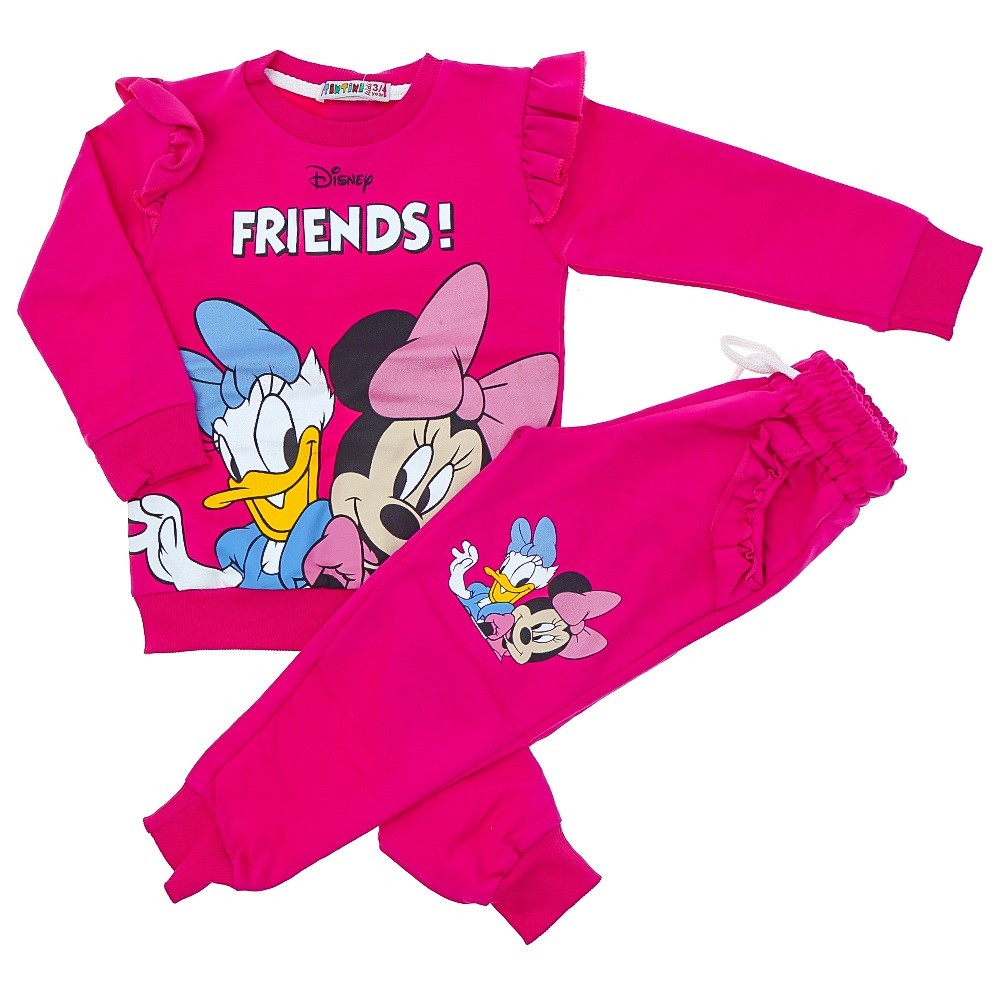 Tintini Kids Kız Çocuk 2 iP Penye Disney Friends Baskılı Takım 3-10 Yaş - Fuşya - 3-10 YAŞ