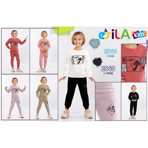 Esila 2845 Kız Çocuk 3 İp Mushroom Baskılı Sıfır Yaka Takım 6-9 Yaş - Beyaz - 6-7-8-9 YAŞ - 32362-Beyaz-6-7-8-9 YAŞ