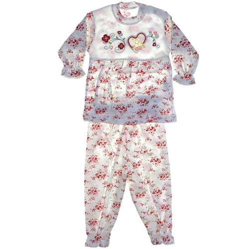 Kardelya 3240 Çiçekli Kız Bebe Takım 0-6 Ay