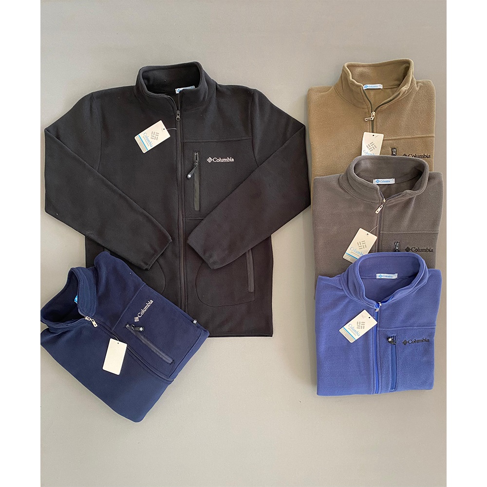 Columbia 4001 Erkek Columbia Nakışlı Boydan 3 Cepli Fermuarlı Polar Ceket S-2XL