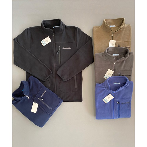 Columbia 4001 Erkek Columbia Nakışlı Boydan 3 Cepli Fermuarlı Polar Ceket S-2XL