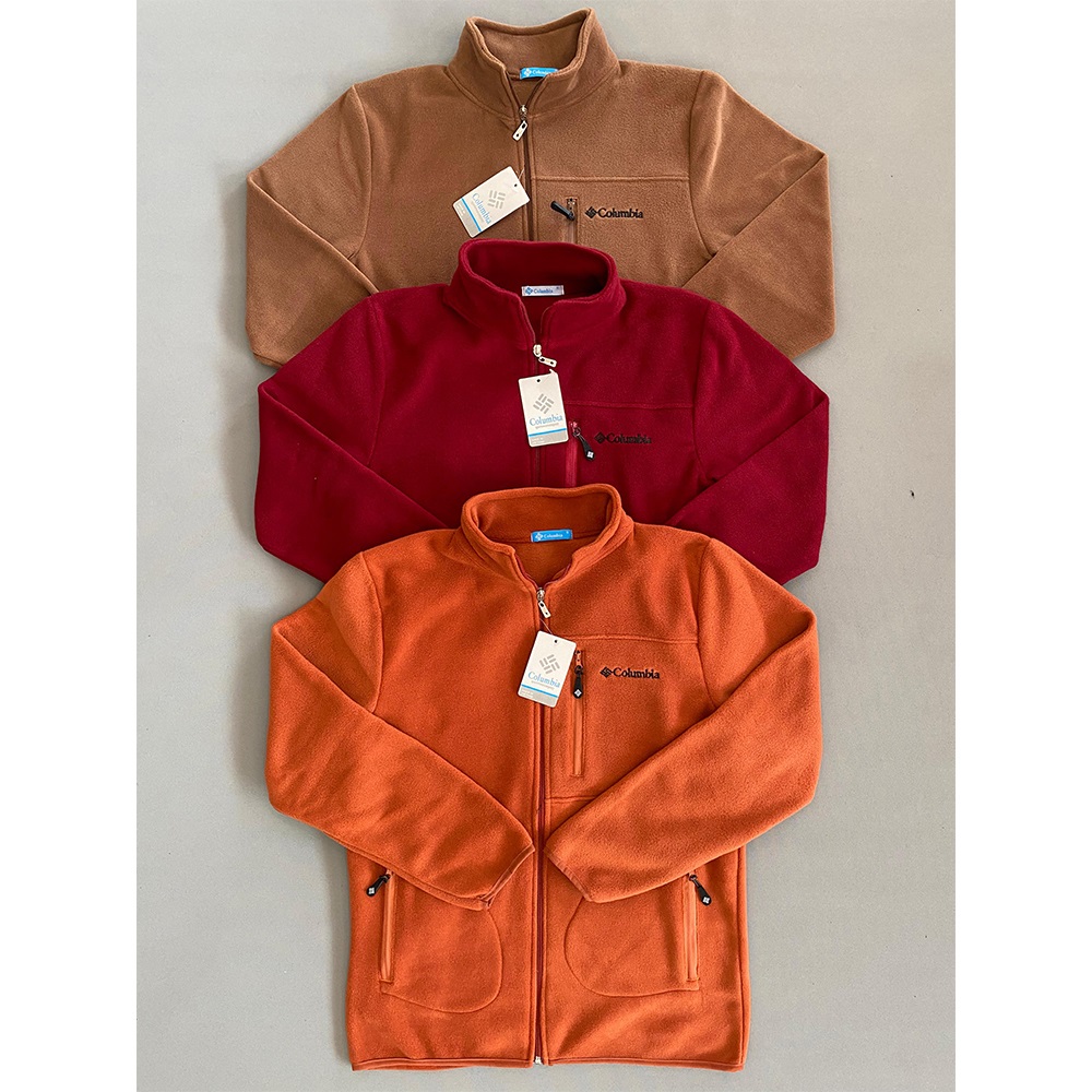 Columbia 4001 Erkek Columbia Nakışlı Boydan 3 Cepli Fermuarlı Polar Ceket S-2XL