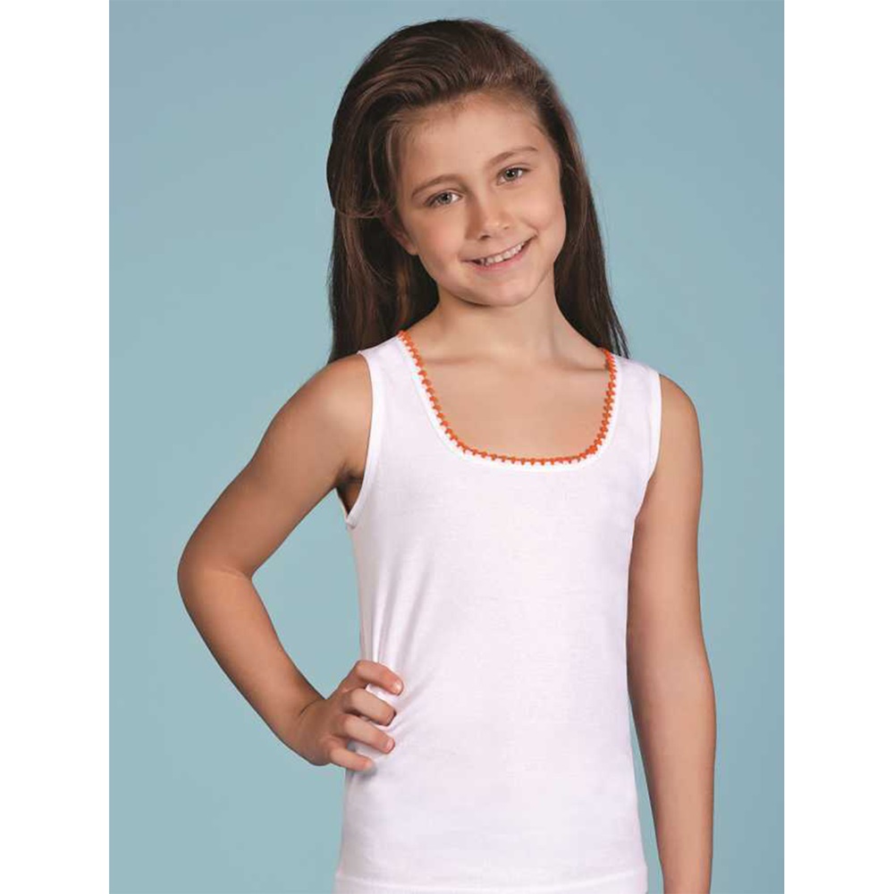 Berrak 2504 Kız Ribana Ponponlu Geniş Askılı Atlet