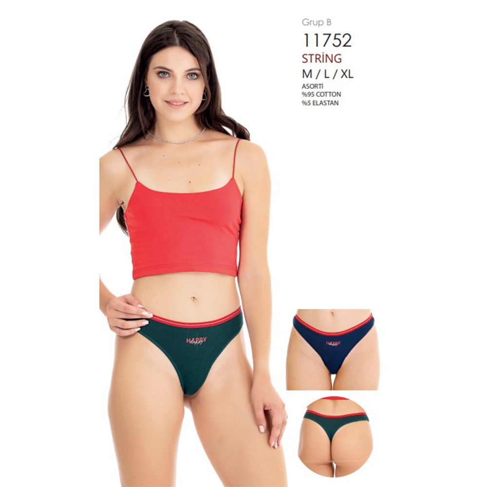 Berrak 11752 Bayan Penye String Külot M-XL - Karışık Renk - M