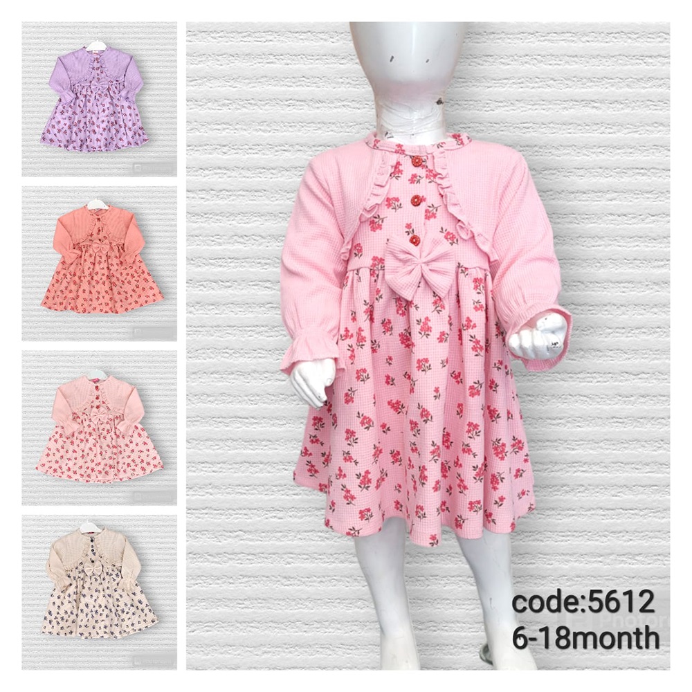 Lupita 5612 Kız Çocuk Waffel Sahte Bolerolu 1-4 Yaş - Pudra - 1-2-3-4 YAŞ