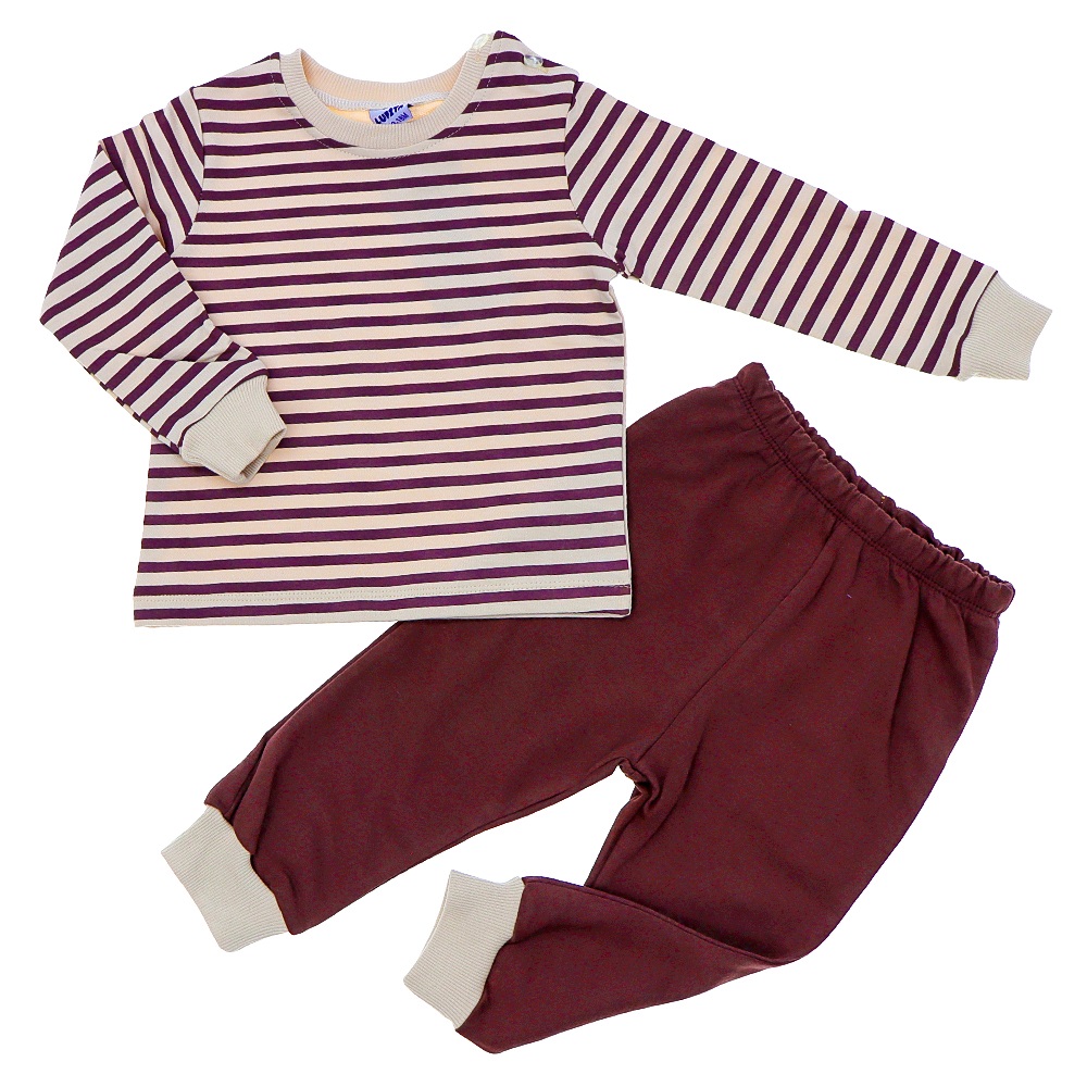 Lupita 5622 Erkek Çocuk Penye Çizgili 2 Li Takım 6-18 Ay - Sarı - 6-12-18- AY