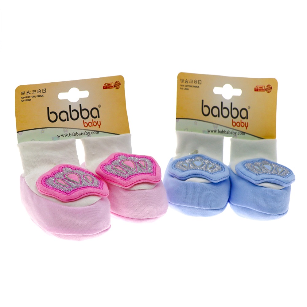 Babba Baby 0025 Bebe Penye 12 Li Taçlı Patik 0-3 Ay - Karışık Renk - 0-3 AY