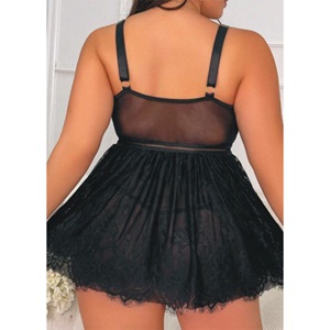 New Dreams 8487 Bayan Battal Fantazi Elbise Gecelik - Siyah - XL