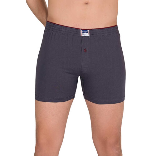 Berrak İç Giyim 1099 Erkek Penye Renkli Boxer Şort - Füme - XL