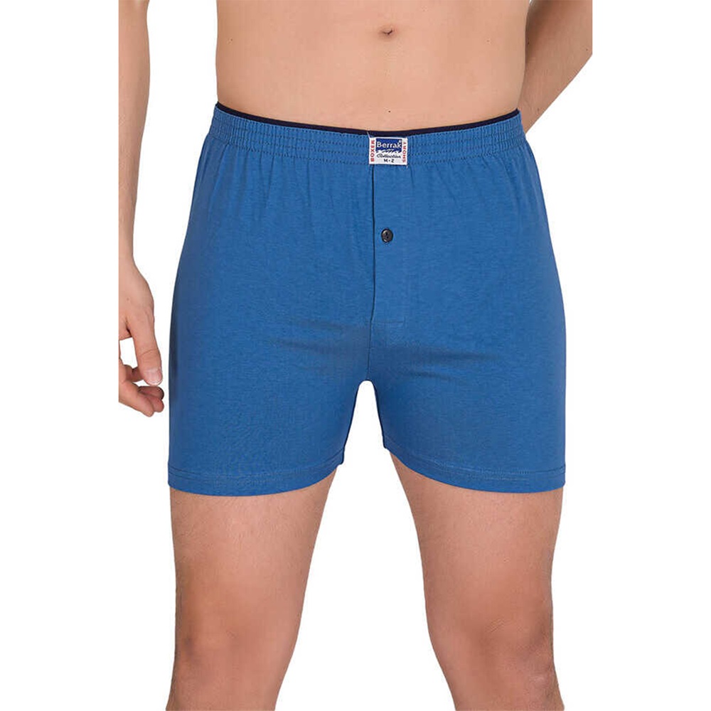 Berrak İç Giyim 1099 Erkek Penye Renkli Boxer Şort - Lacivert - M