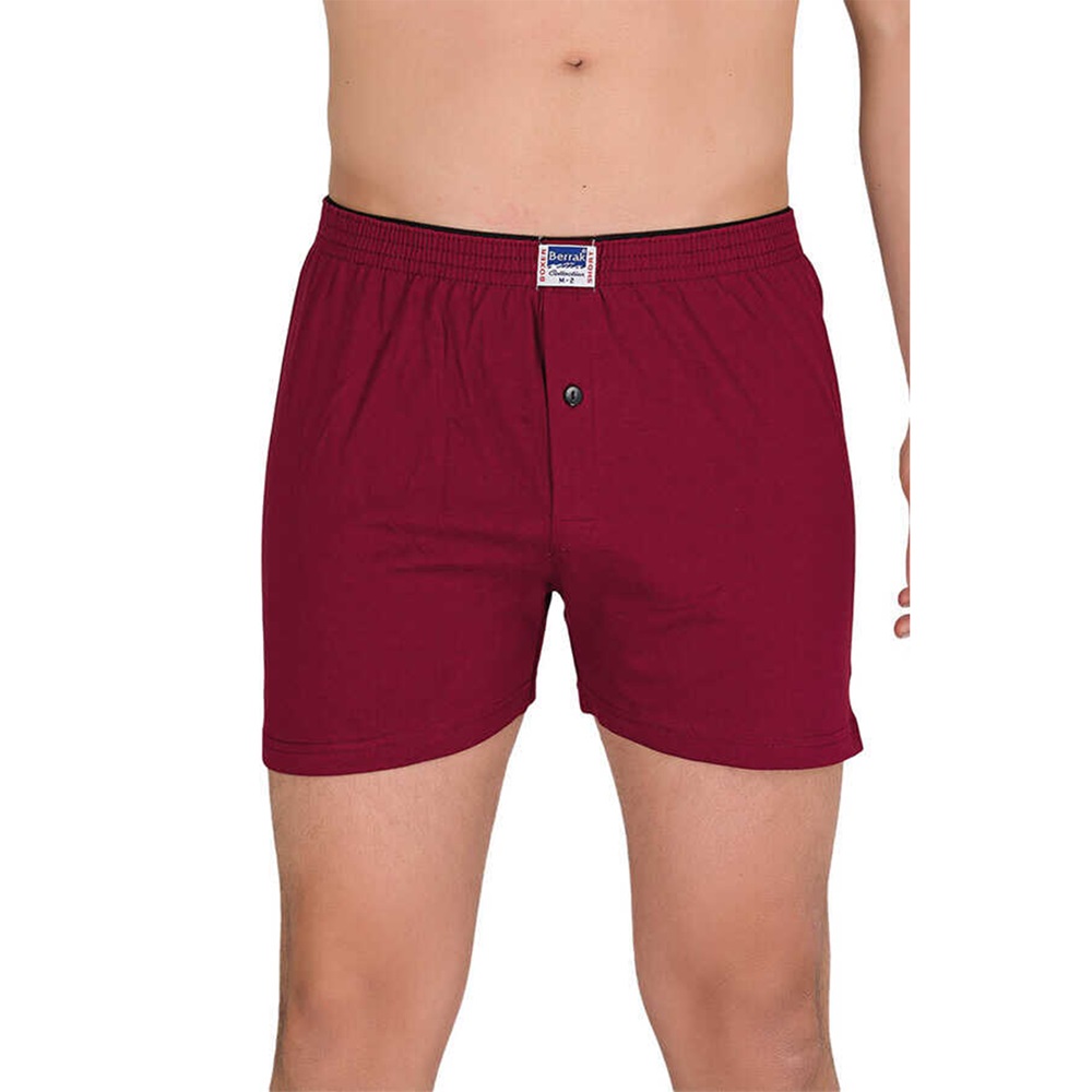 Berrak İç Giyim 1099 Erkek Penye Renkli Boxer Şort - Siyah - 3XL