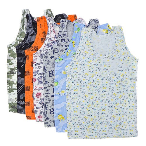 Doruk Kids 302 Erkek Çocuk Penye Empirme Desenli Askılı Atlet - Karışık Renk - 4