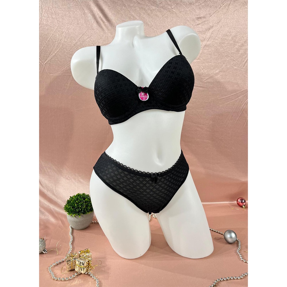 Ecem Yildiz 1700 Jakar Desen Dolgulu Sütyen Takım 75-90 - Siyah - 75-80-85-90 - 33302-Siyah-75-80-85-90