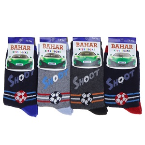 Bahar Erkek Çocuk Likralı Havlu Soket Çorap - P.İçi Karışık Renk - 3 YAŞ