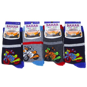 Bahar Erkek Çocuk Likralı Havlu Soket Çorap - P.İçi Karışık Renk - 3 YAŞ