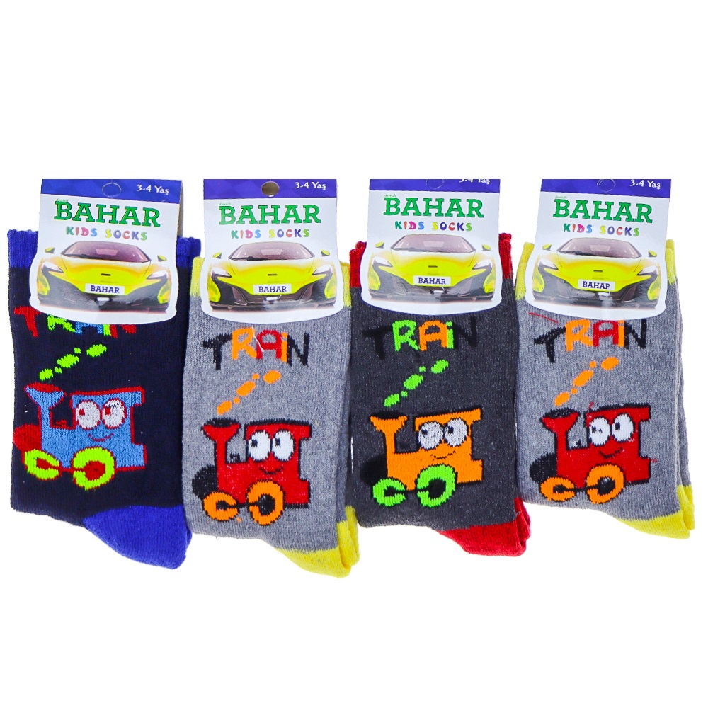 Bahar Erkek Çocuk Likralı Havlu Soket Çorap - P.İçi Karışık Renk - 3 YAŞ