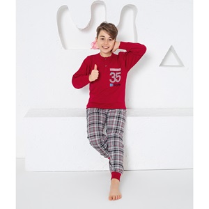 Estiva 24466 Çocuk Penye Style Baskılı Pijama Takımı Yaş 11.13.15